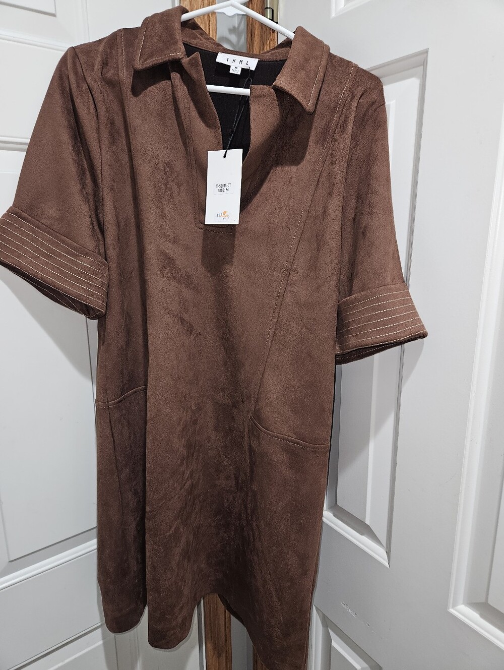 THML Faux Suede Kylie Minimalist Pullover Dress Buisness Casual Size M